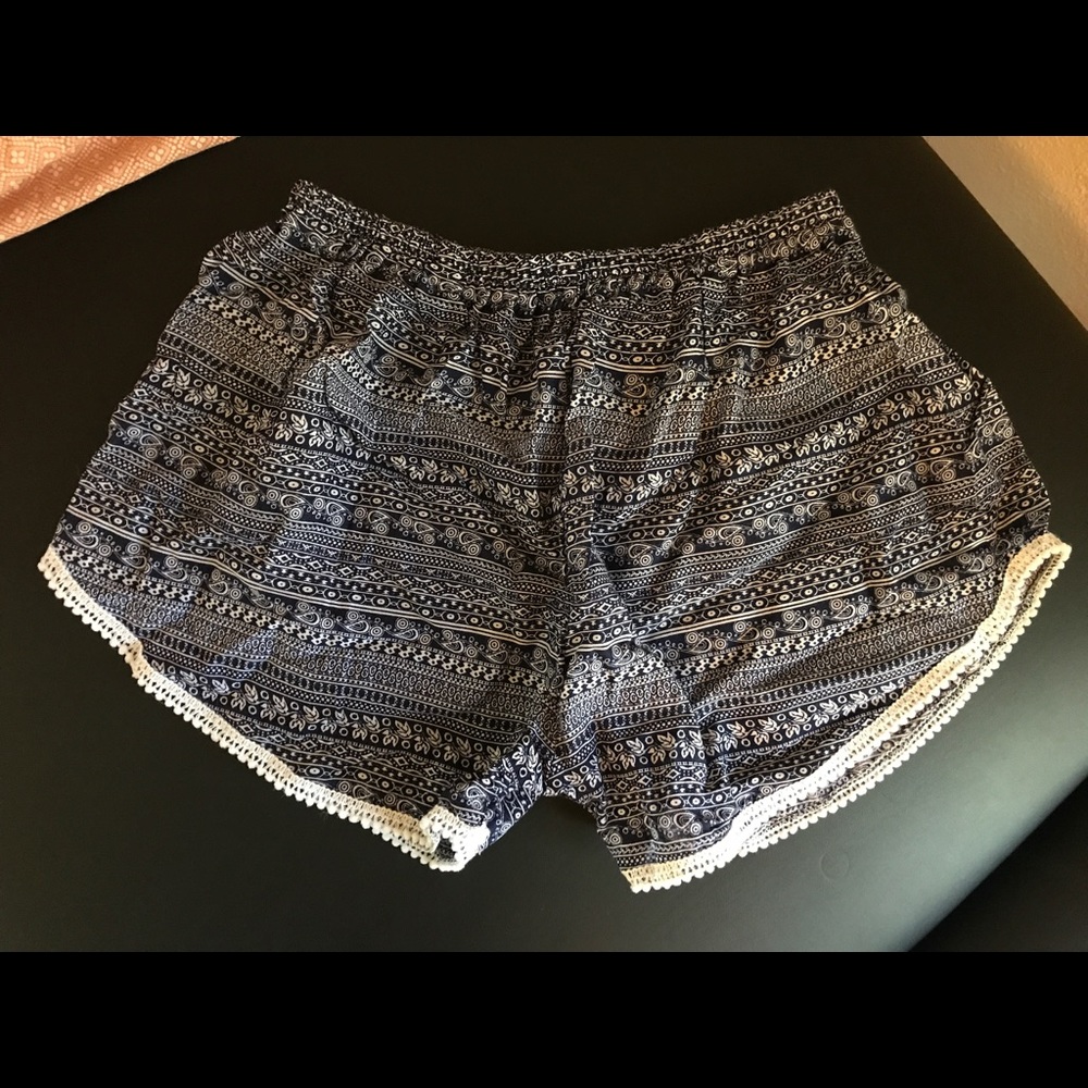 Blue and white shorts